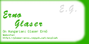 erno glaser business card